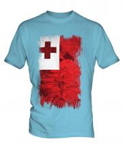 Tonga Grunge Flag Mens T-Shirt