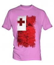 Tonga Grunge Flag Mens T-Shirt