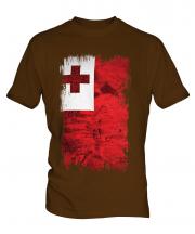 Tonga Grunge Flag Mens T-Shirt