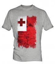 Tonga Grunge Flag Mens T-Shirt