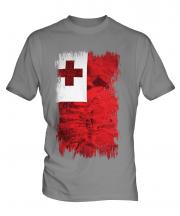 Tonga Grunge Flag Mens T-Shirt