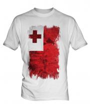 Tonga Grunge Flag Mens T-Shirt