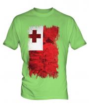 Tonga Grunge Flag Mens T-Shirt