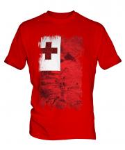 Tonga Grunge Flag Mens T-Shirt