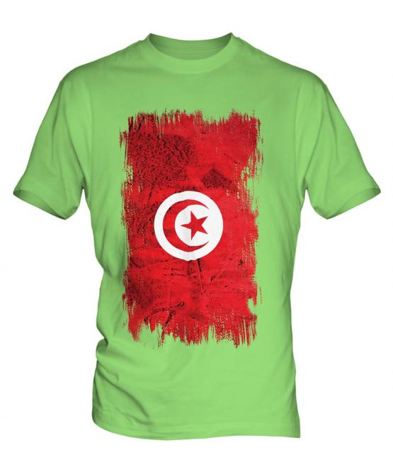Tunisia Grunge Flag Mens T-Shirt
