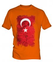 Turkey Grunge Flag Mens T-Shirt