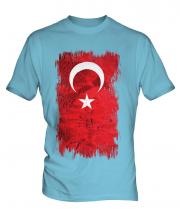 Turkey Grunge Flag Mens T-Shirt
