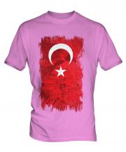 Turkey Grunge Flag Mens T-Shirt