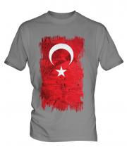 Turkey Grunge Flag Mens T-Shirt