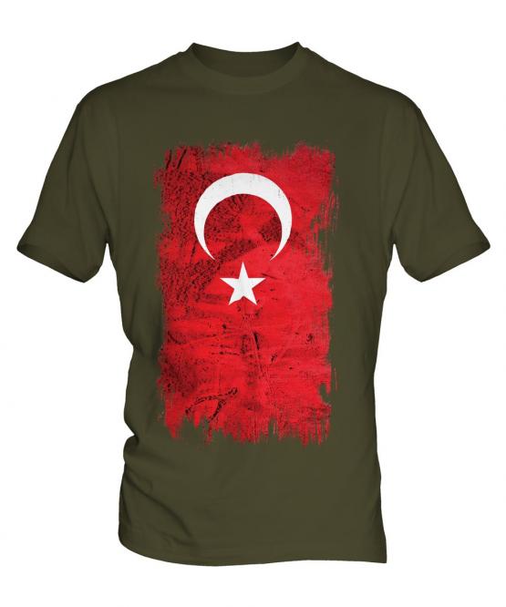 Turkey Grunge Flag Mens T-Shirt