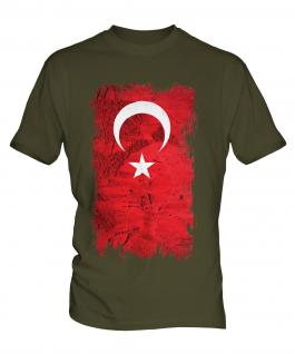 Turkey Grunge Flag Mens T-Shirt