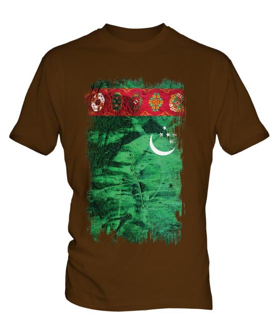 Turkmenistan Grunge Flag Mens T-Shirt