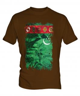 Turkmenistan Grunge Flag Mens T-Shirt