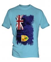 Turks And Caicos Islands Grunge Flag Mens T-Shirt