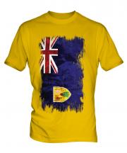 Turks And Caicos Islands Grunge Flag Mens T-Shirt