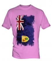 Turks And Caicos Islands Grunge Flag Mens T-Shirt