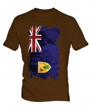 Turks And Caicos Islands Grunge Flag Mens T-Shirt