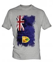 Turks And Caicos Islands Grunge Flag Mens T-Shirt