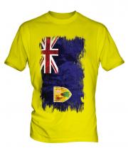 Turks And Caicos Islands Grunge Flag Mens T-Shirt