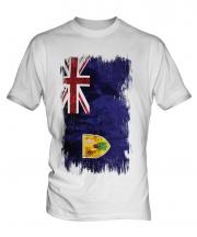 Turks And Caicos Islands Grunge Flag Mens T-Shirt