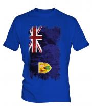 Turks And Caicos Islands Grunge Flag Mens T-Shirt