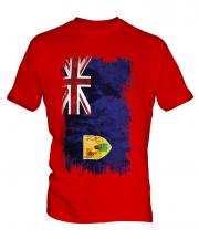 Turks And Caicos Islands Grunge Flag Mens T-Shirt