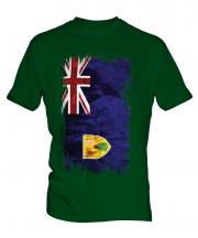 Turks And Caicos Islands Grunge Flag Mens T-Shirt