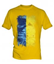 Ukraine Grunge Flag Mens T-Shirt
