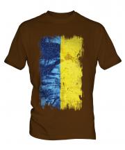 Ukraine Grunge Flag Mens T-Shirt