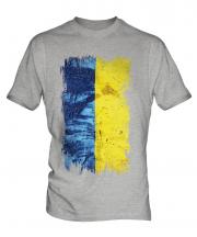 Ukraine Grunge Flag Mens T-Shirt
