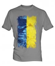 Ukraine Grunge Flag Mens T-Shirt