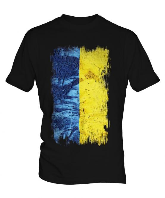 Ukraine Grunge Flag Mens T-Shirt
