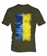 Ukraine Grunge Flag Mens T-Shirt