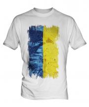 Ukraine Grunge Flag Mens T-Shirt