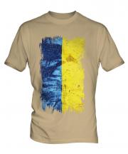 Ukraine Grunge Flag Mens T-Shirt