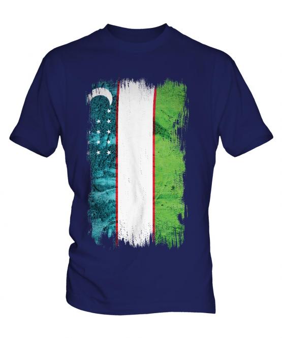 Uzbekistan Grunge Flag Mens T-Shirt