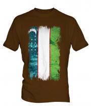 Uzbekistan Grunge Flag Mens T-Shirt