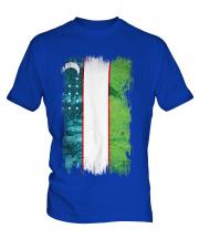 Uzbekistan Grunge Flag Mens T-Shirt