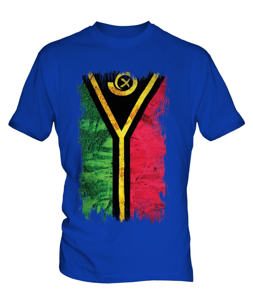 Vanuatu Grunge Flag Mens T-Shirt