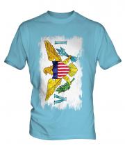 Us Virgin Islands Grunge Flag Mens T-Shirt