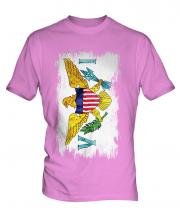 Us Virgin Islands Grunge Flag Mens T-Shirt