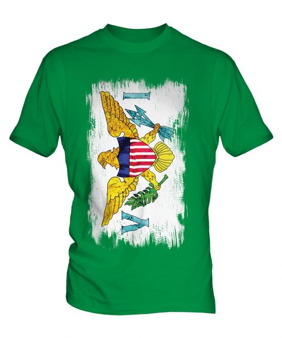 Us Virgin Islands Grunge Flag Mens T-Shirt