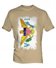 Us Virgin Islands Grunge Flag Mens T-Shirt