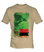 Zambia Grunge Flag Mens T-Shirt