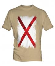 Alabama State Grunge Flag Mens T-Shirt