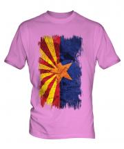 Arizona State Grunge Flag Mens T-Shirt