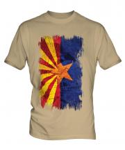Arizona State Grunge Flag Mens T-Shirt