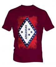 Arkansas State Grunge Flag Mens T-Shirt