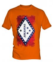 Arkansas State Grunge Flag Mens T-Shirt