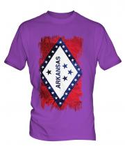 Arkansas State Grunge Flag Mens T-Shirt